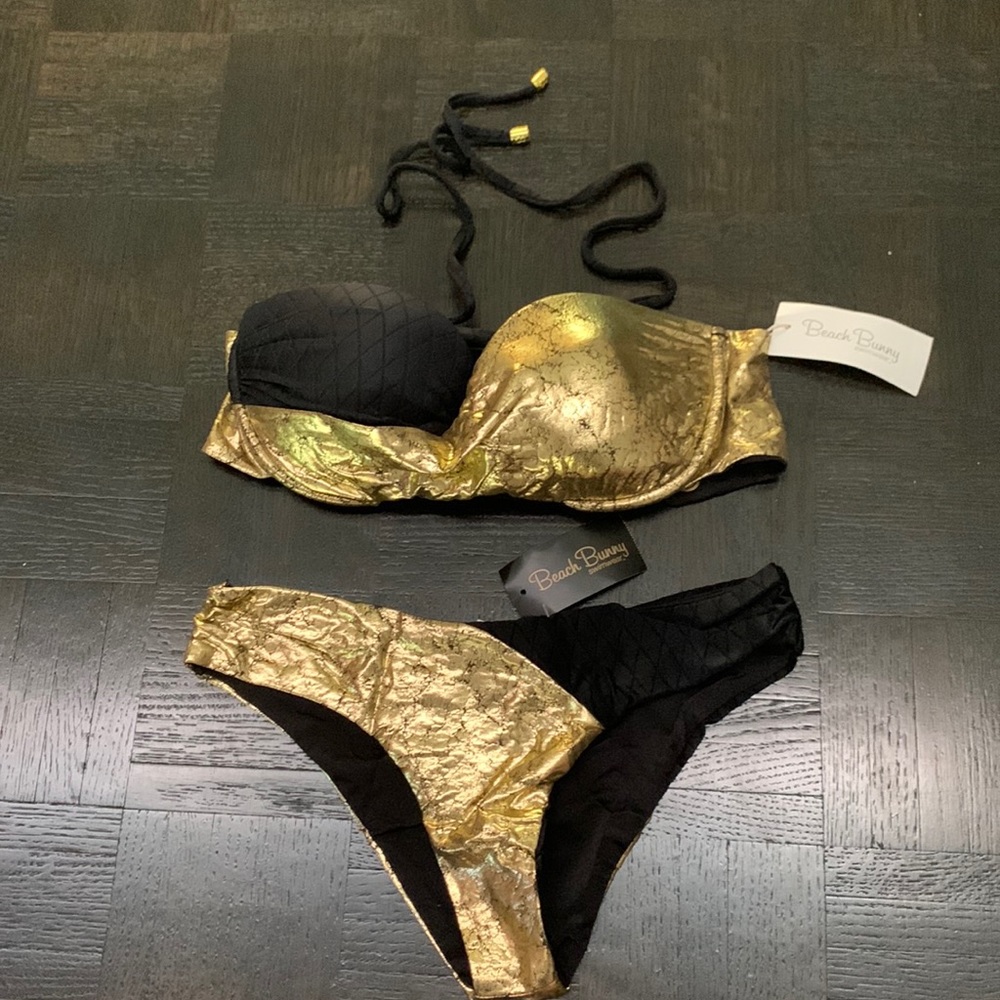 Beach Bunny Bikini black & gold